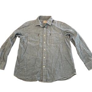Howe Denim Chambray Western Work Button Down Shirt Sz XL